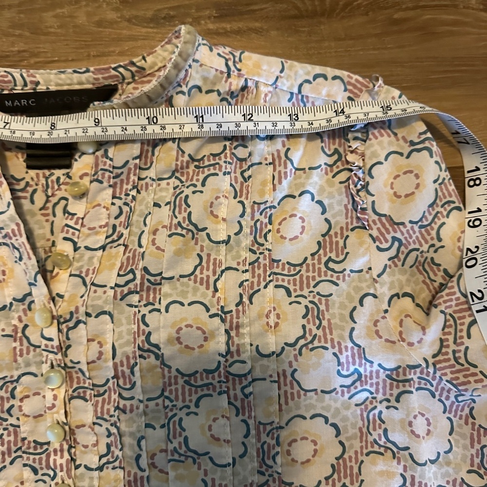 Marc Jacobs floral cotton blouse long sleeve size 4. Tunic - Picture 14 of 15